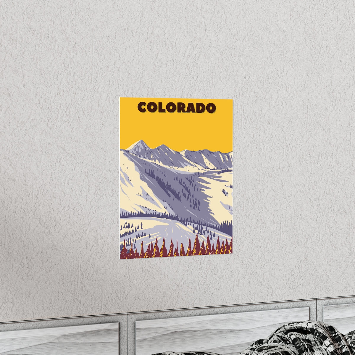 Colorado Poster - Vintage Colorado Print - Snowy Ski Mountain