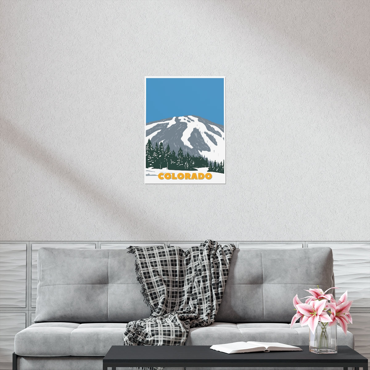 Colorado Poster - Vintage Colorado Poster - Blue Sky Ski Mountain