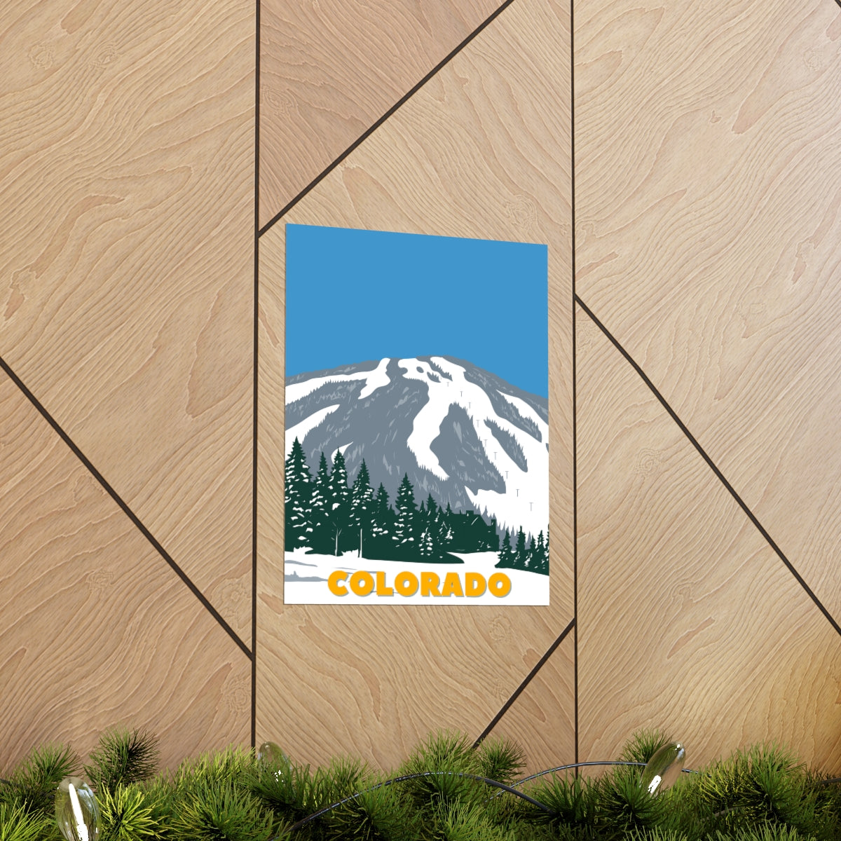 Colorado Poster - Vintage Colorado Poster - Blue Sky Ski Mountain