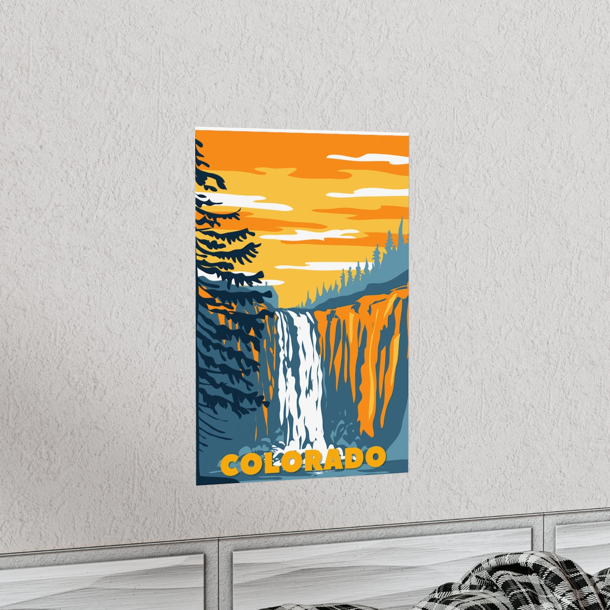 Colorado Poster - Vintage Colorado Poster - Waterfall