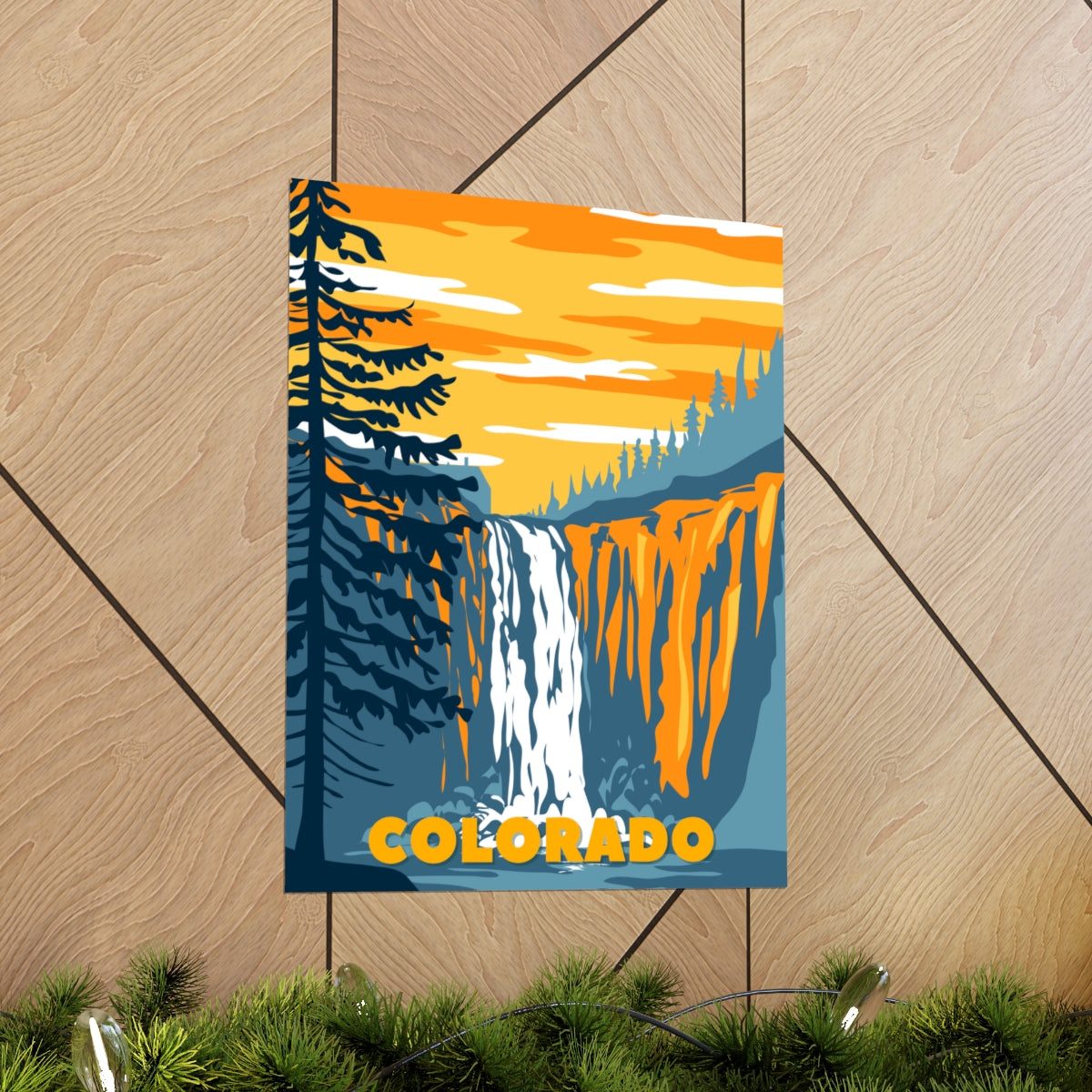 Colorado Poster - Vintage Colorado Poster - Waterfall