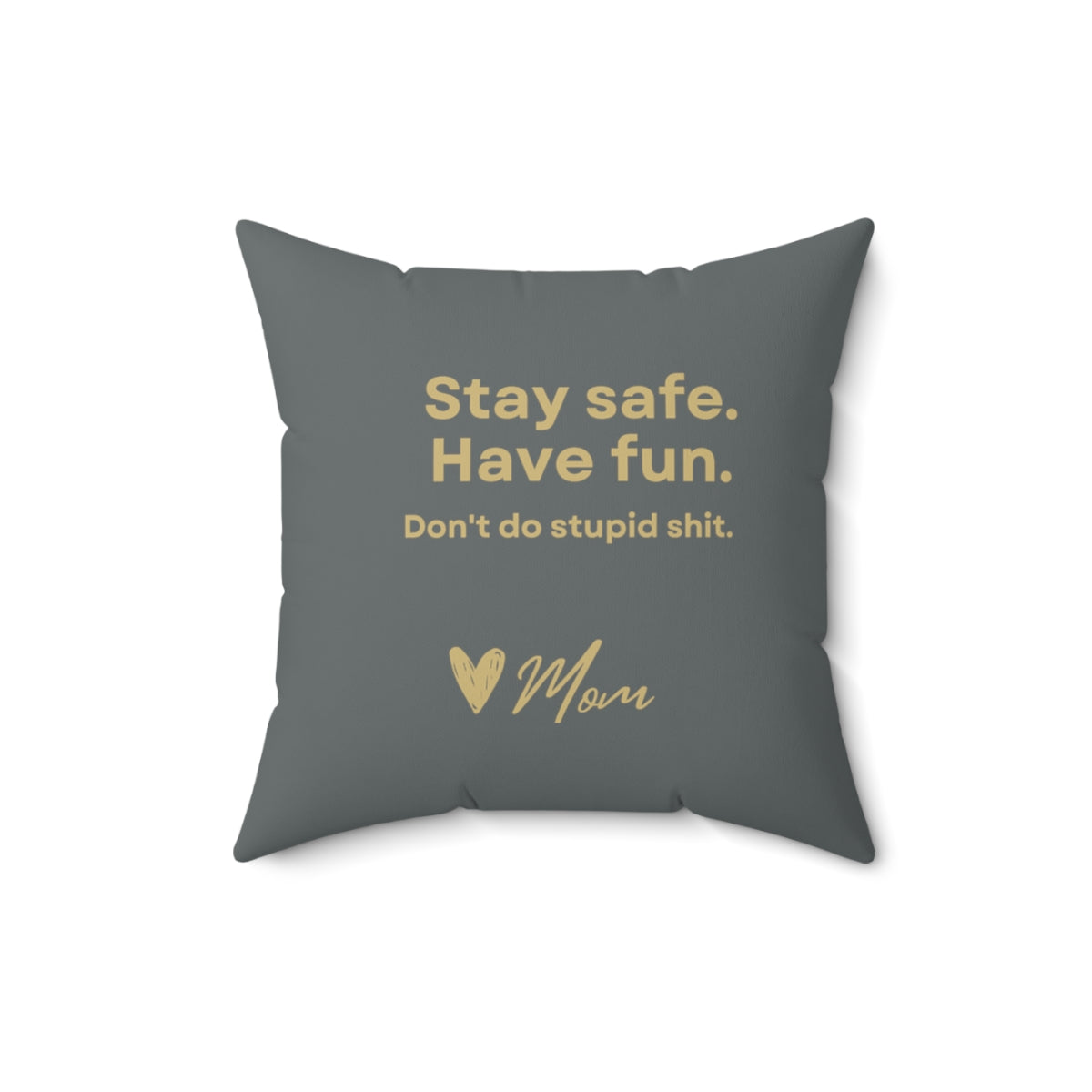 Polyester Square Pillow - Funny Gift for CU College Student, From Mom