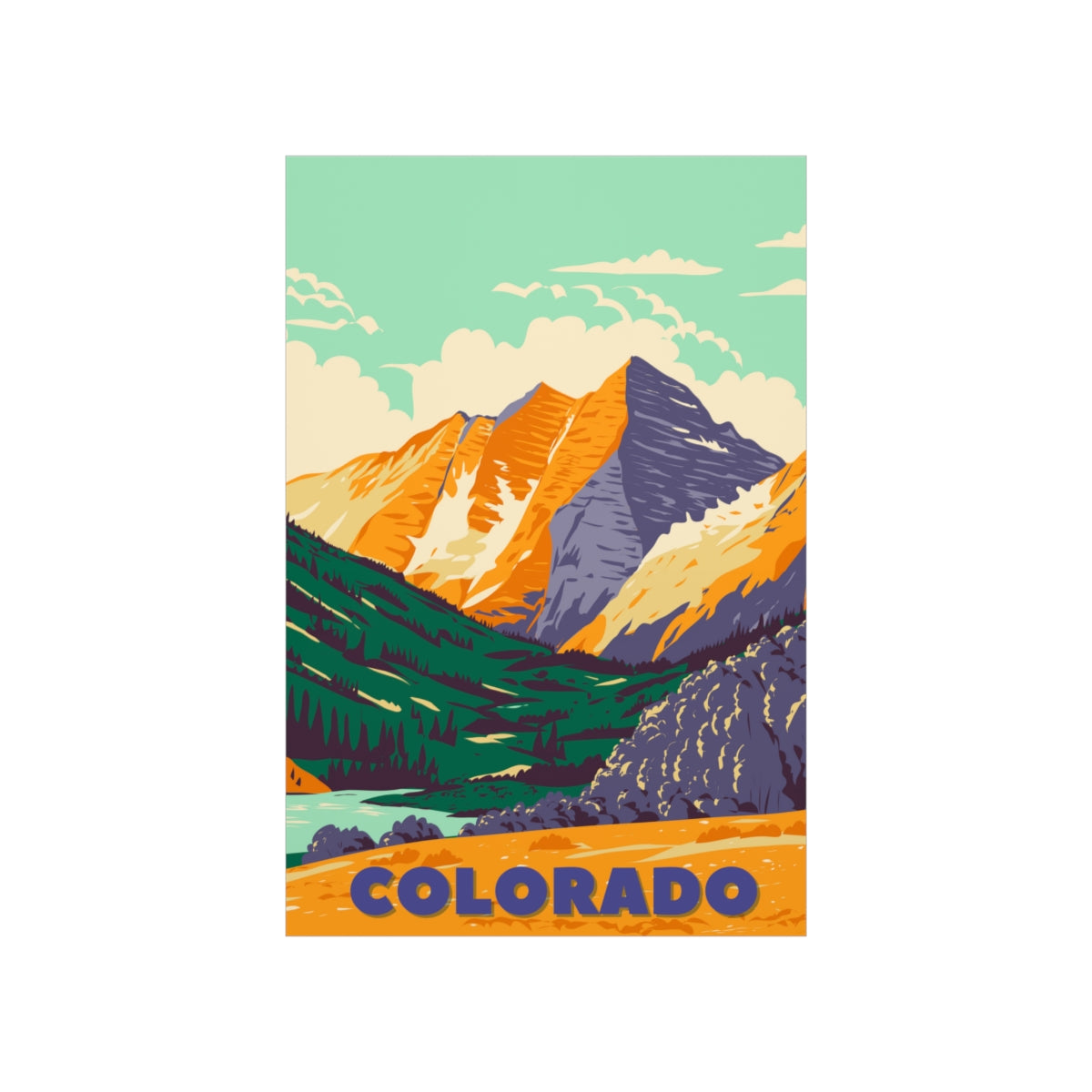 Colorado Poster - Vintage Colorado Print - Backcountry Mountain View