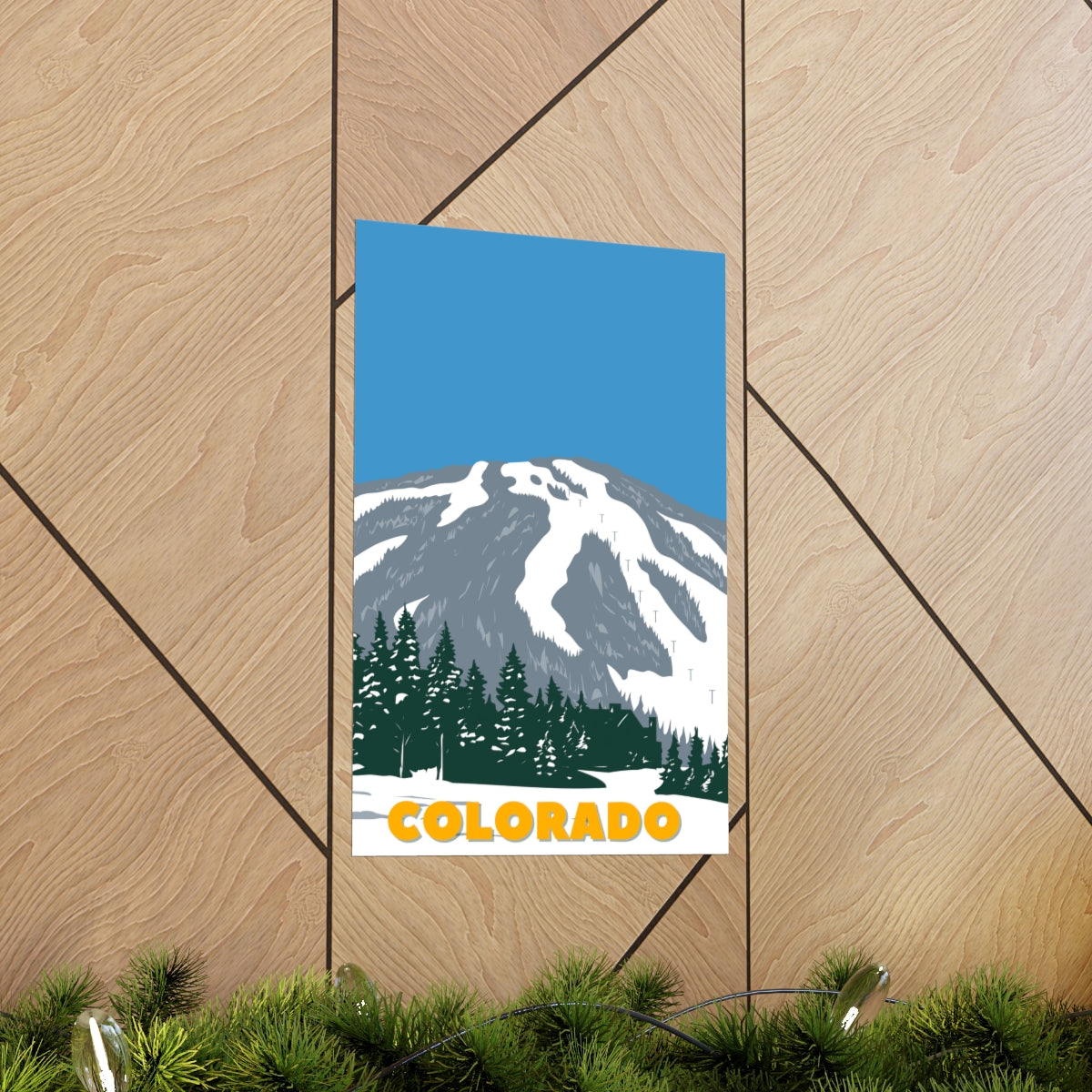 Colorado Poster - Vintage Colorado Poster - Blue Sky Ski Mountain