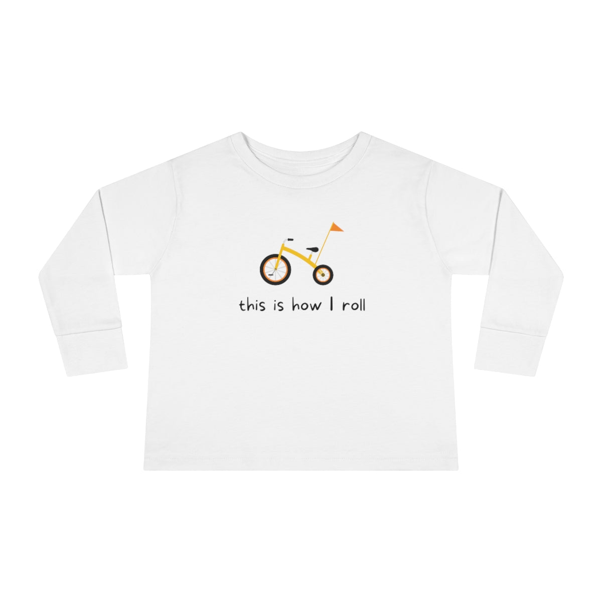 This Is How I Roll Toddler Long Sleeve Tee - Flag Bike