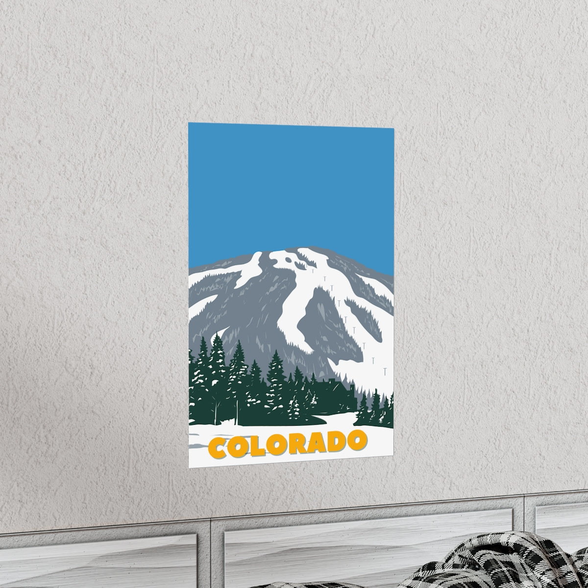 Colorado Poster - Vintage Colorado Poster - Blue Sky Ski Mountain