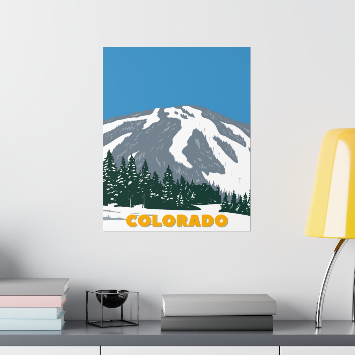 Colorado Poster - Vintage Colorado Poster - Blue Sky Ski Mountain