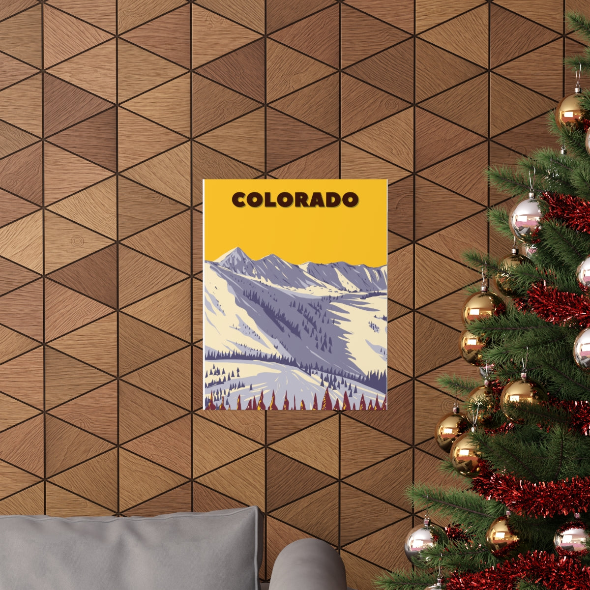 Colorado Poster - Vintage Colorado Print - Snowy Ski Mountain