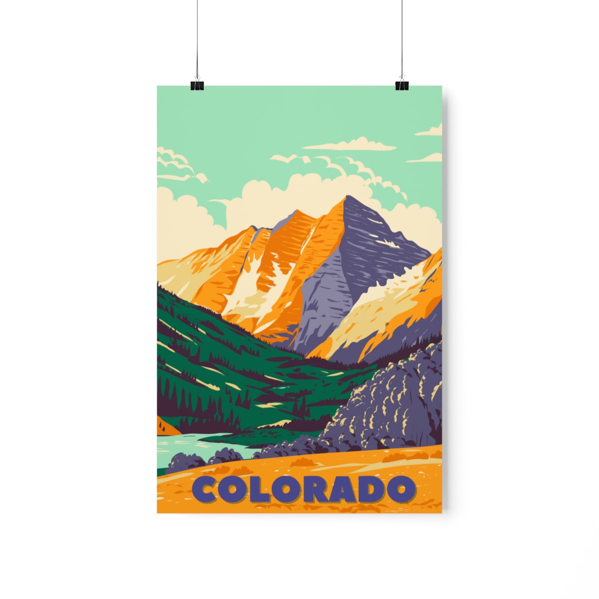 Colorado Poster - Vintage Colorado Print - Backcountry Mountain View