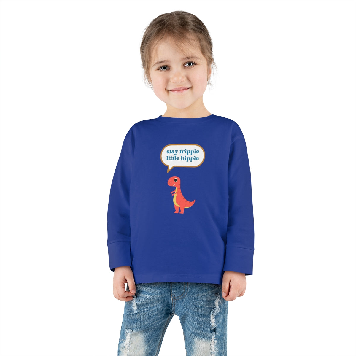 Stay Trippie Little Hippie Dinosaur Toddler Long Tee