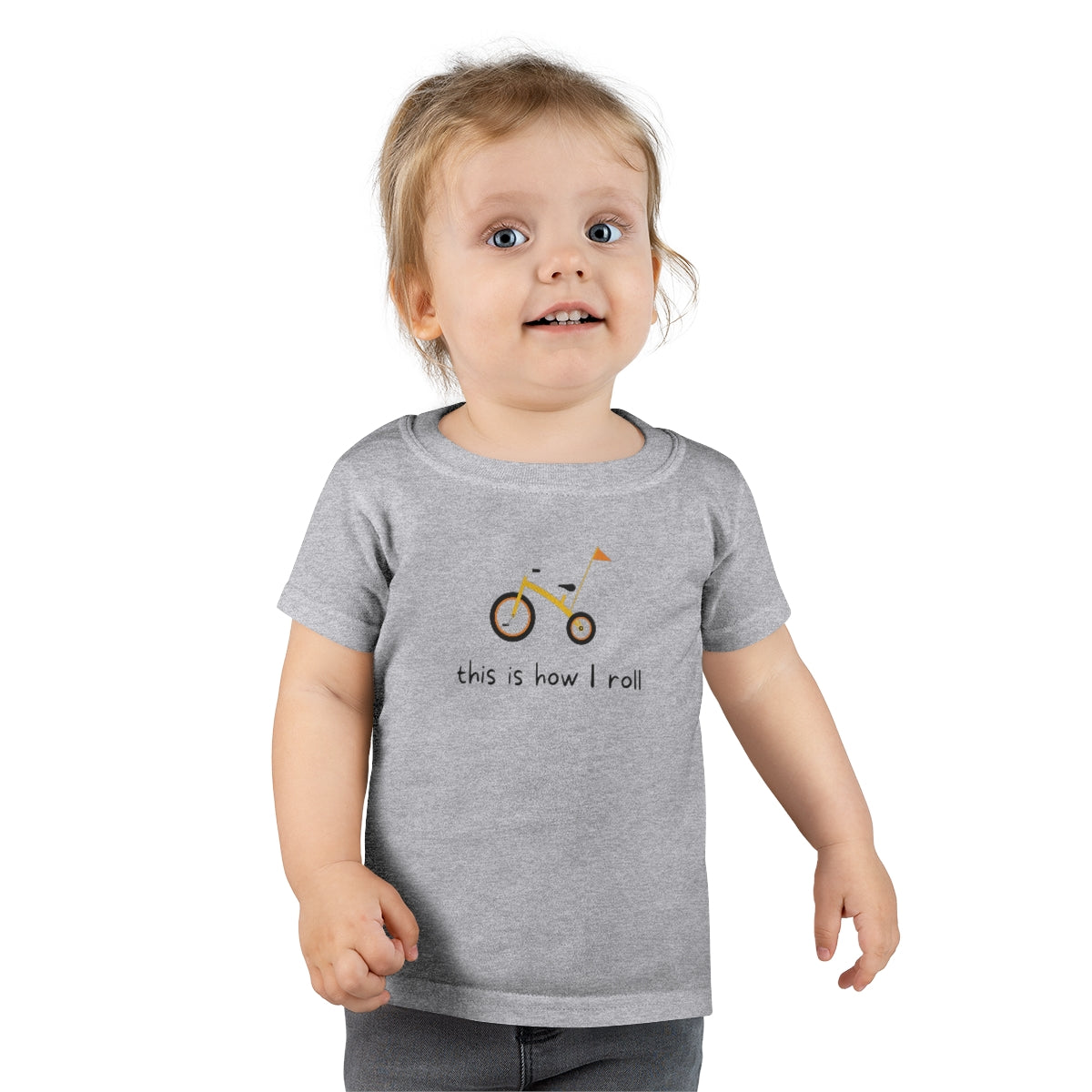 This Is How I Roll Bike Toddler T-shirt - Yellow Flag