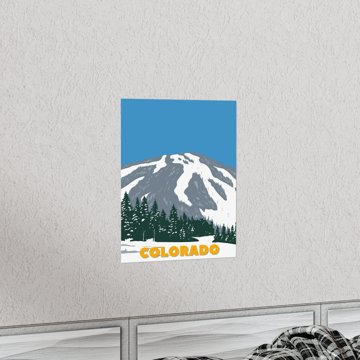 Colorado Poster - Vintage Colorado Poster - Blue Sky Ski Mountain