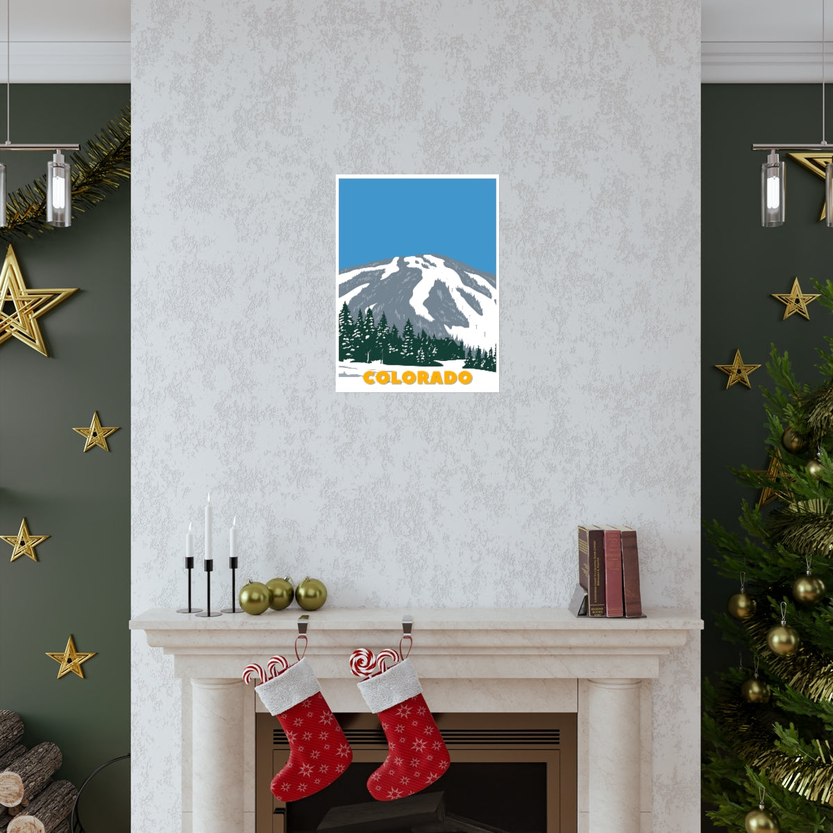 Colorado Poster - Vintage Colorado Poster - Blue Sky Ski Mountain