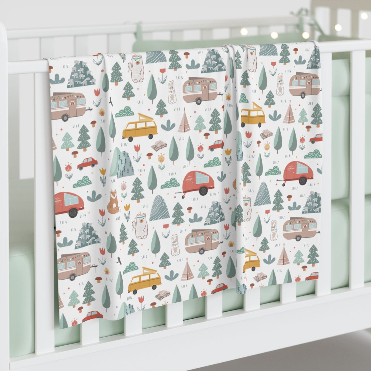 Camping Baby Swaddle Blanket - Gender Nuetral