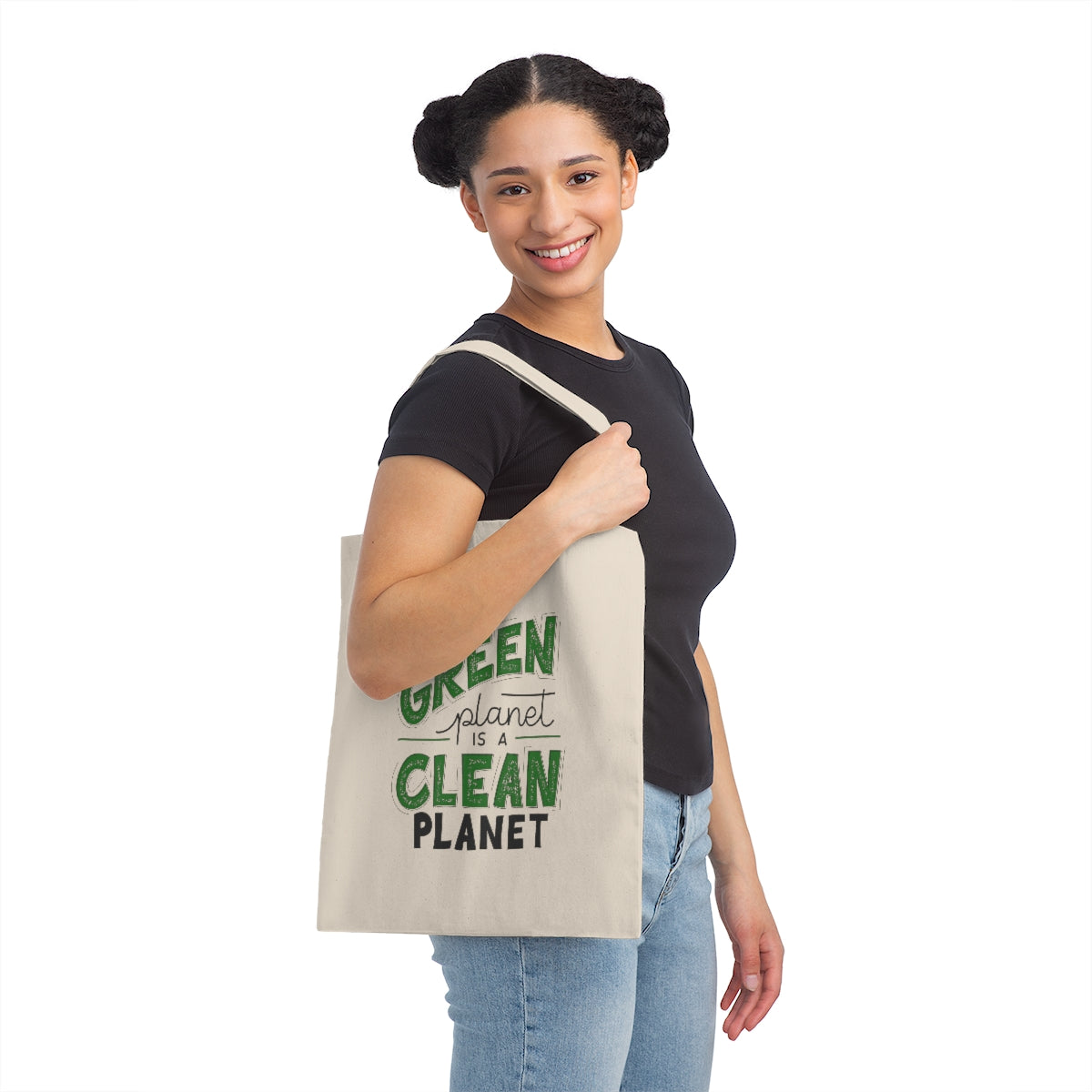 Green & Clean Planet Canvas Tote Bag