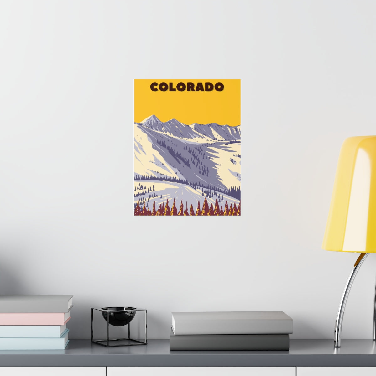 Colorado Poster - Vintage Colorado Print - Snowy Ski Mountain