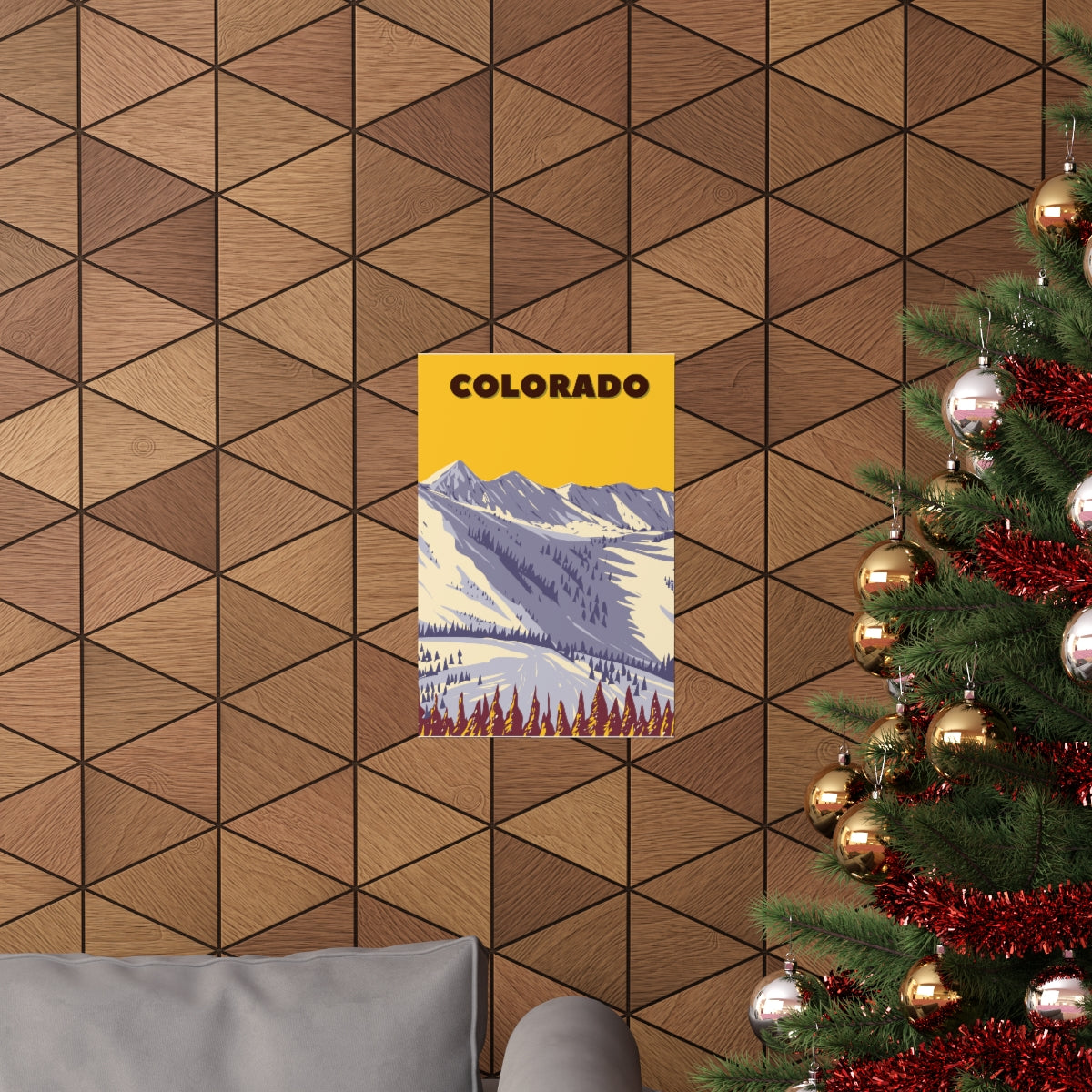 Colorado Poster - Vintage Colorado Print - Snowy Ski Mountain