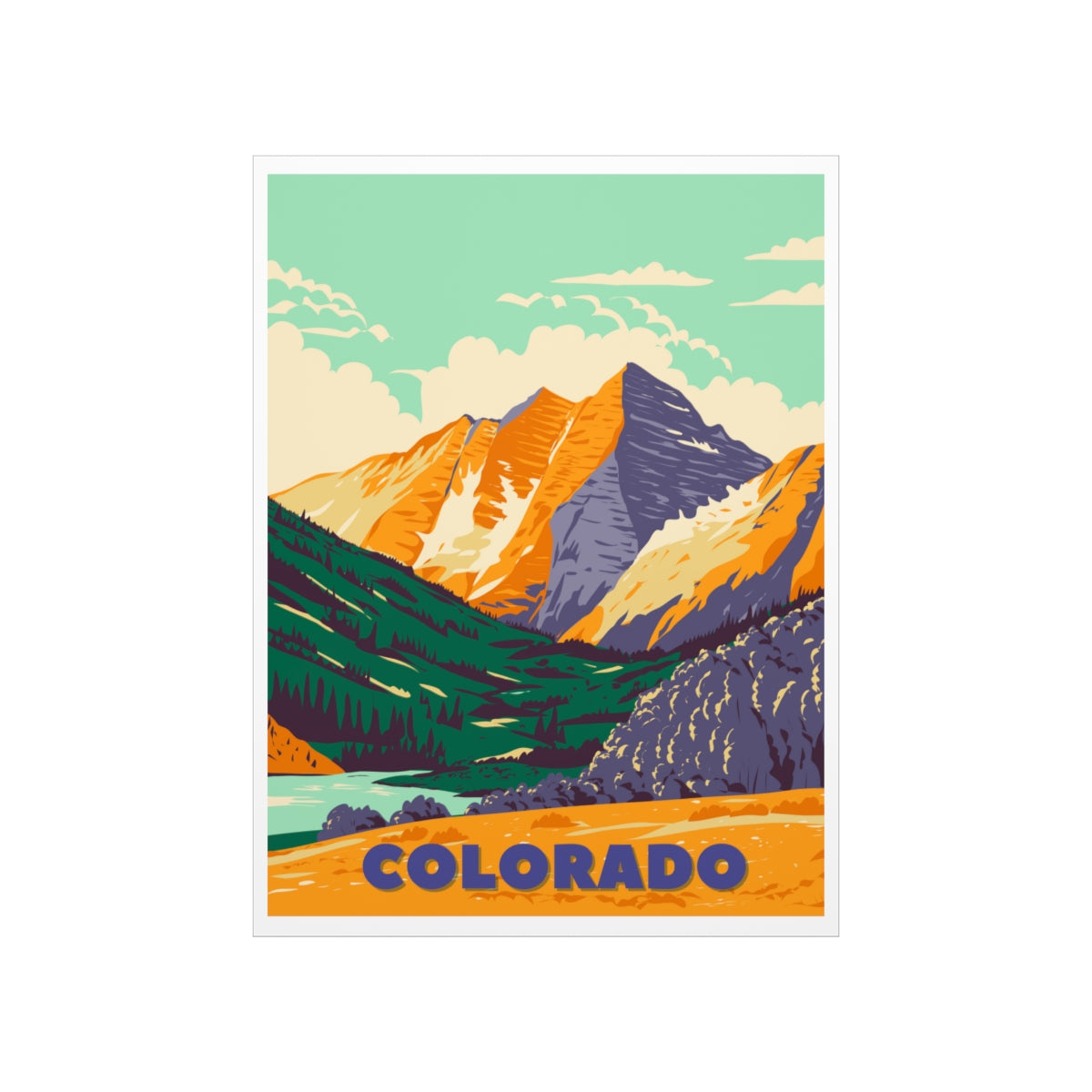 Colorado Poster - Vintage Colorado Print - Backcountry Mountain View