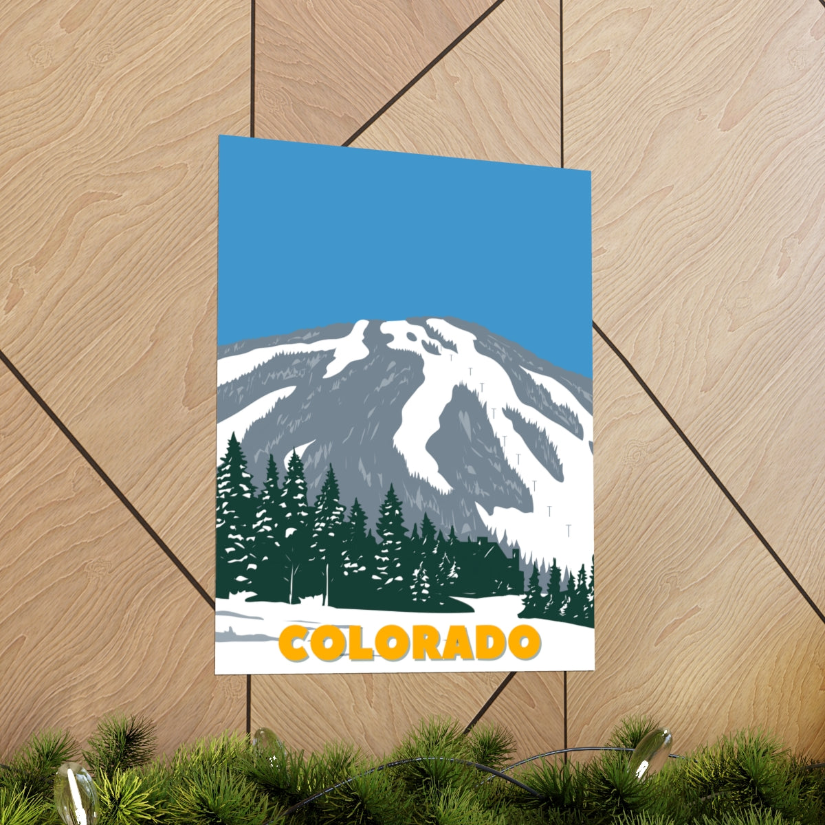 Colorado Poster - Vintage Colorado Poster - Blue Sky Ski Mountain