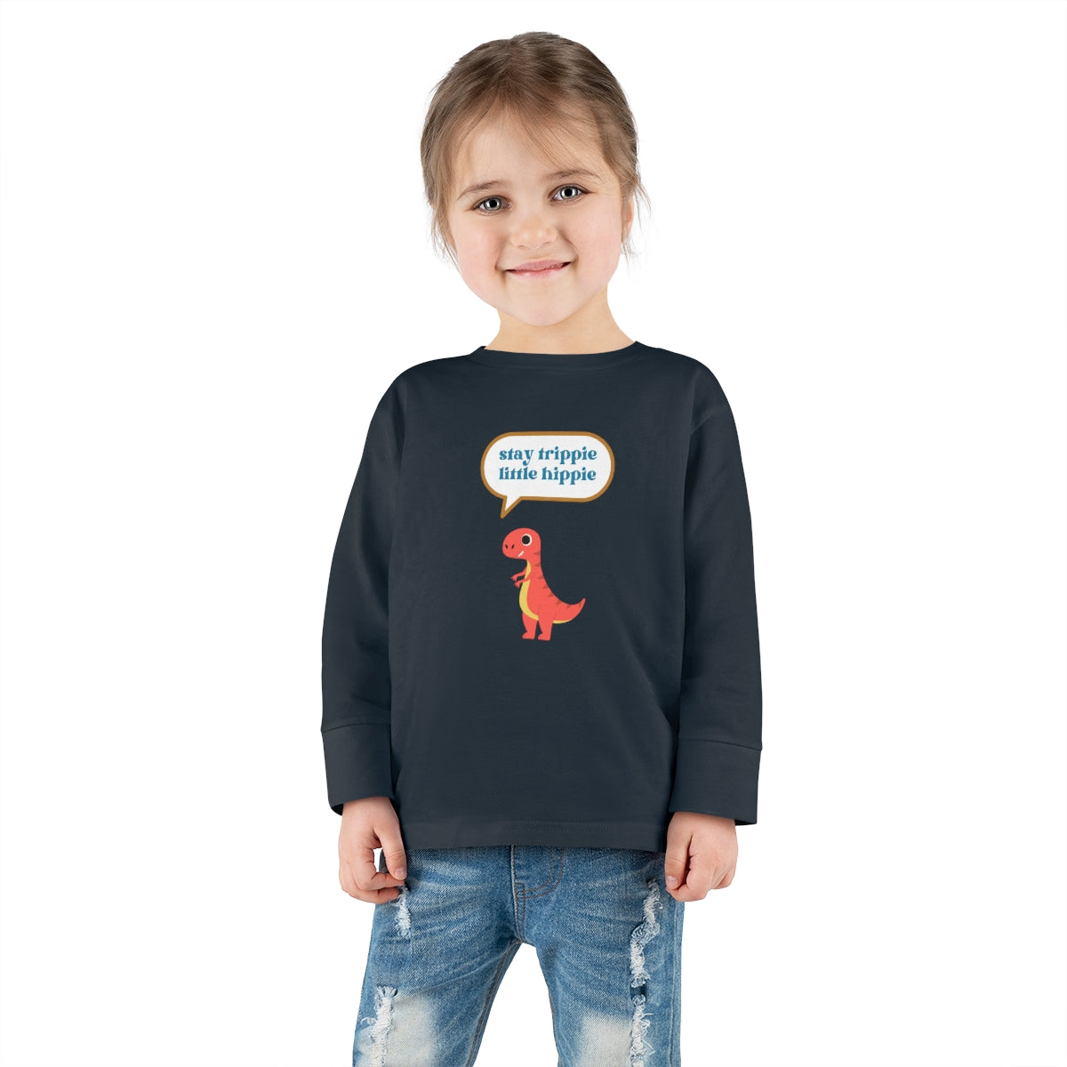 Stay Trippie Little Hippie Dinosaur Toddler Long Tee