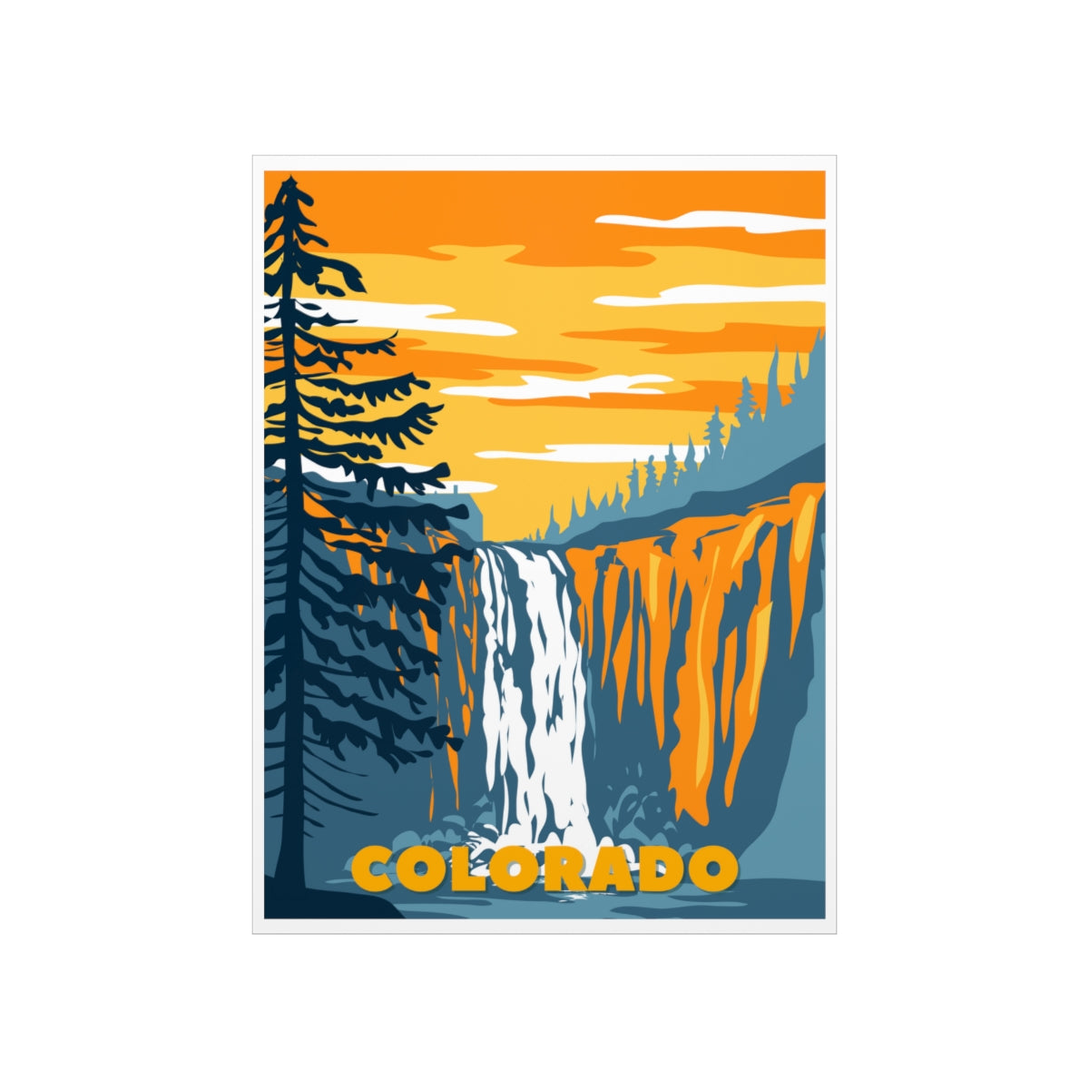 Colorado Poster - Vintage Colorado Poster - Waterfall