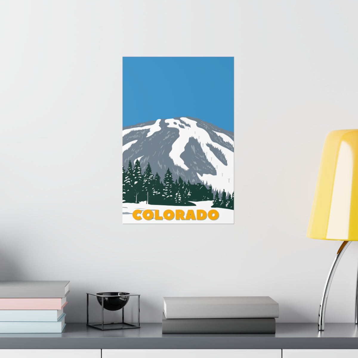 Colorado Poster - Vintage Colorado Poster - Blue Sky Ski Mountain