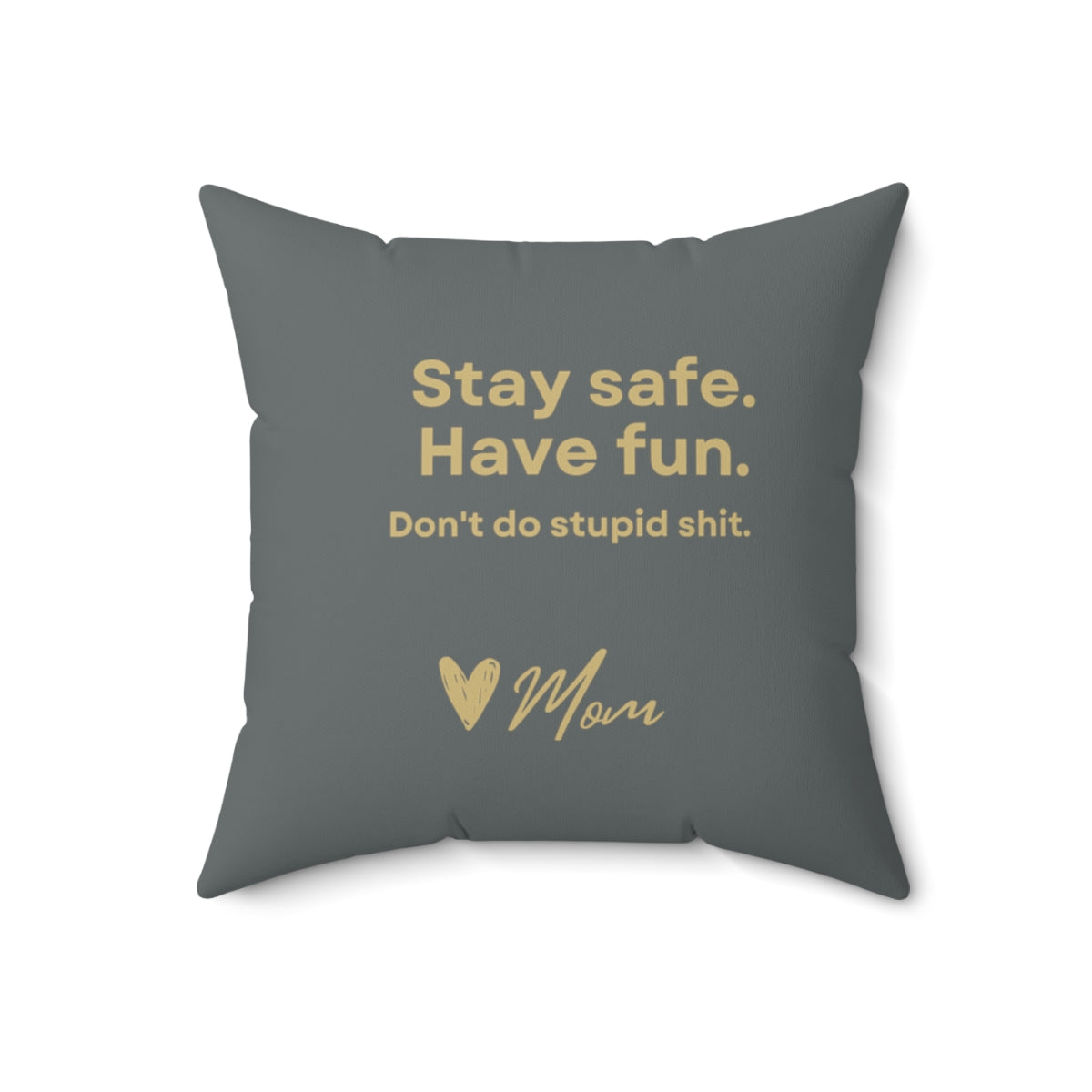 Polyester Square Pillow - Funny Gift for CU College Student, From Mom