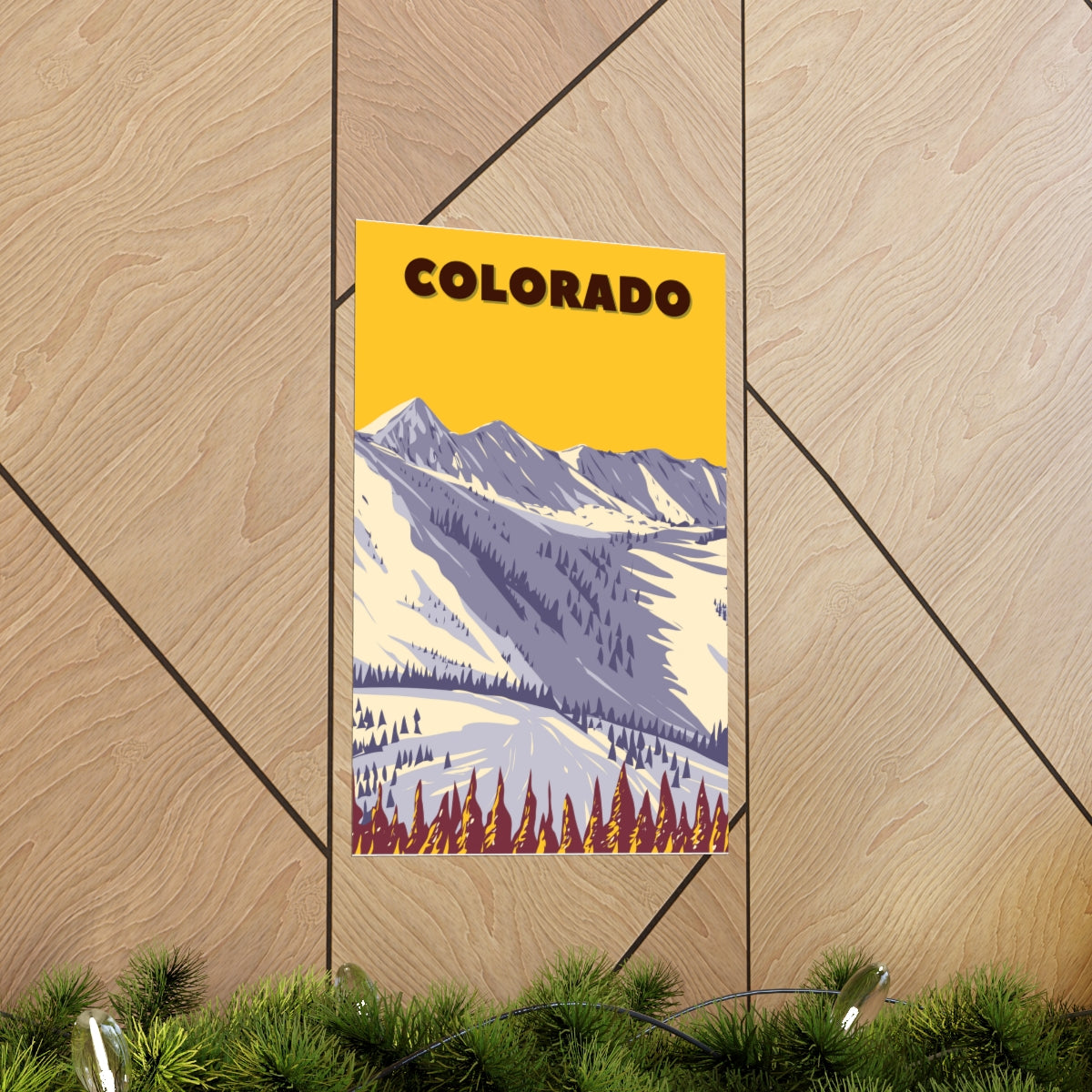 Colorado Poster - Vintage Colorado Print - Snowy Ski Mountain