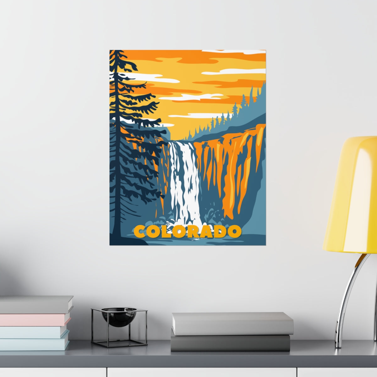 Colorado Poster - Vintage Colorado Poster - Waterfall