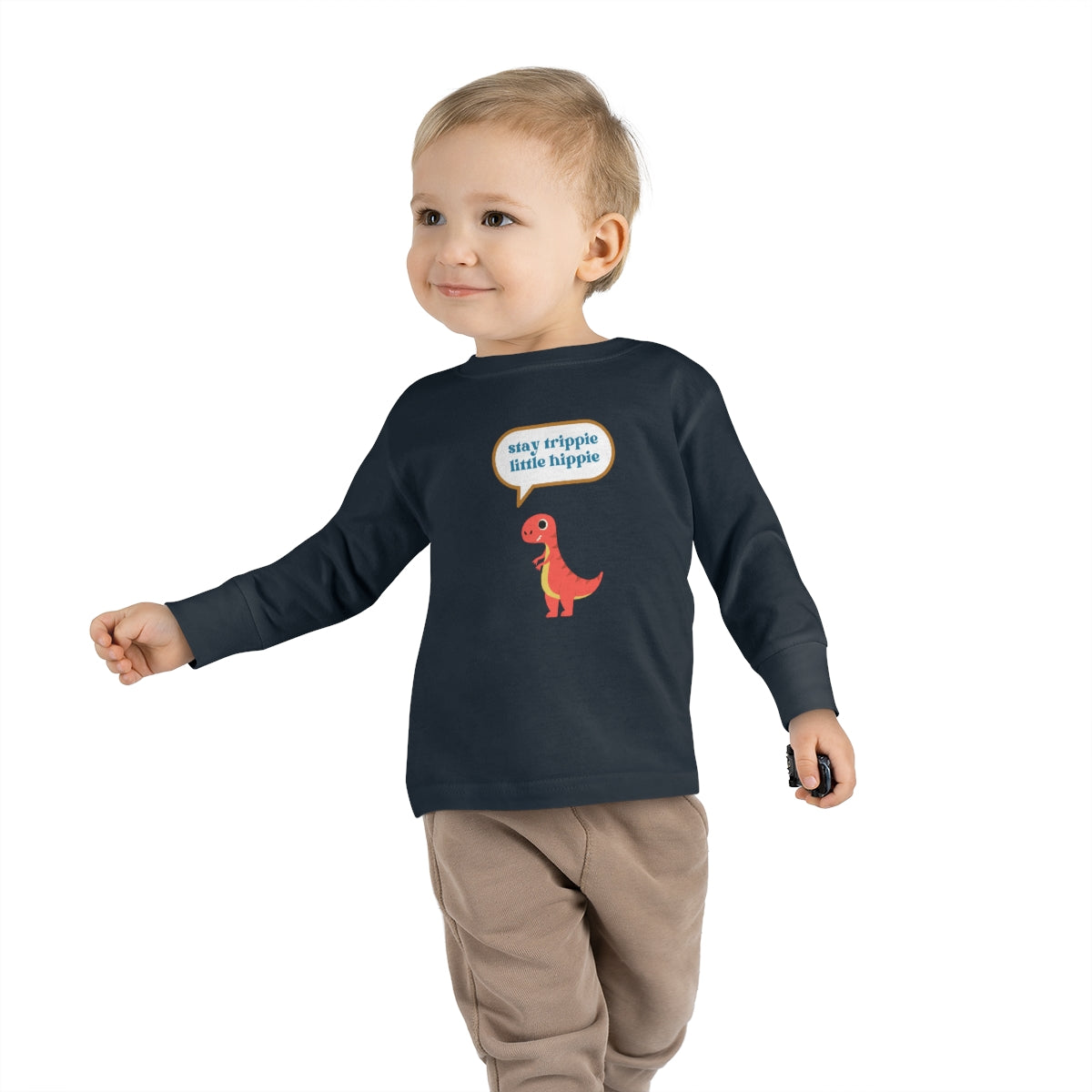 Stay Trippie Little Hippie Dinosaur Toddler Long Tee