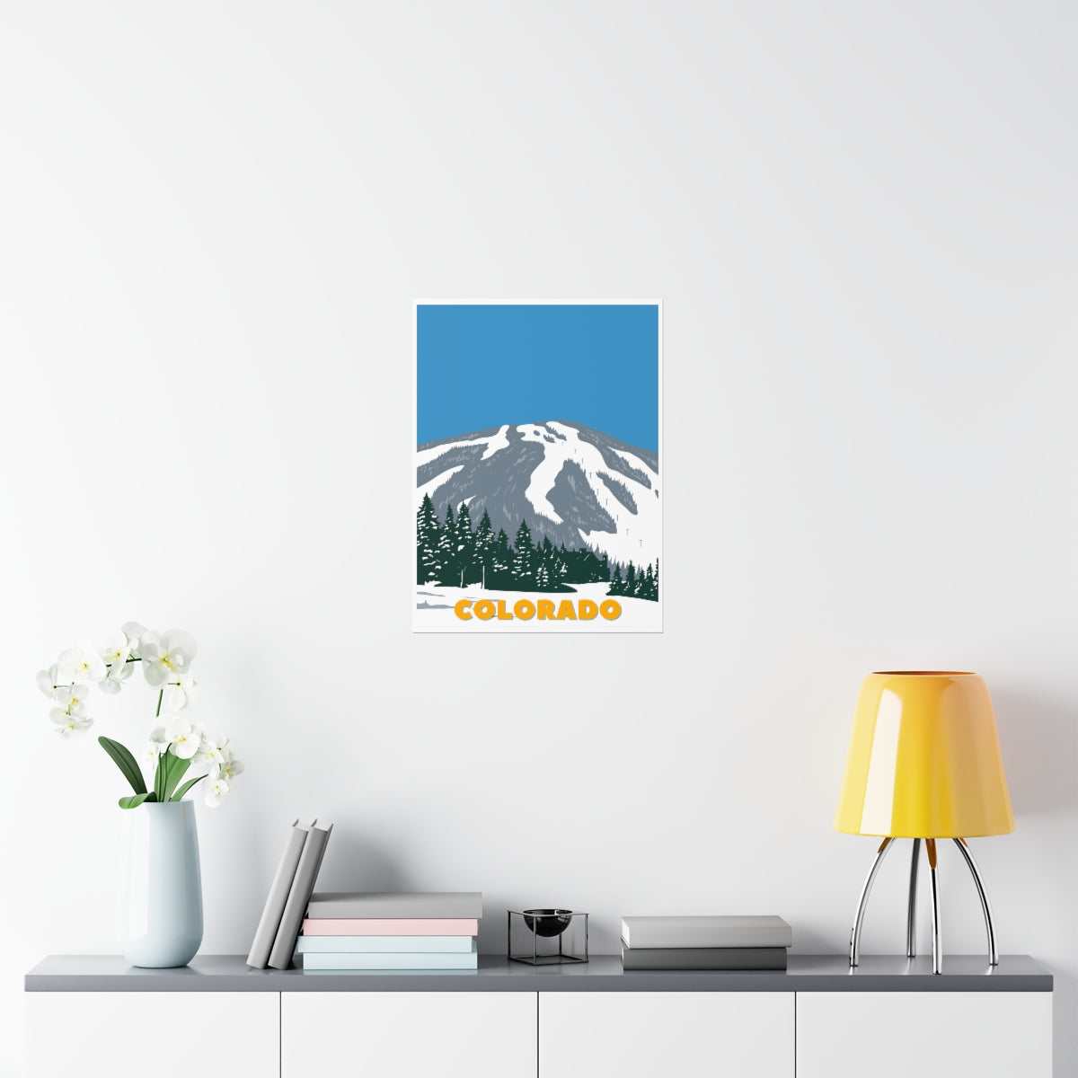 Colorado Poster - Vintage Colorado Poster - Blue Sky Ski Mountain