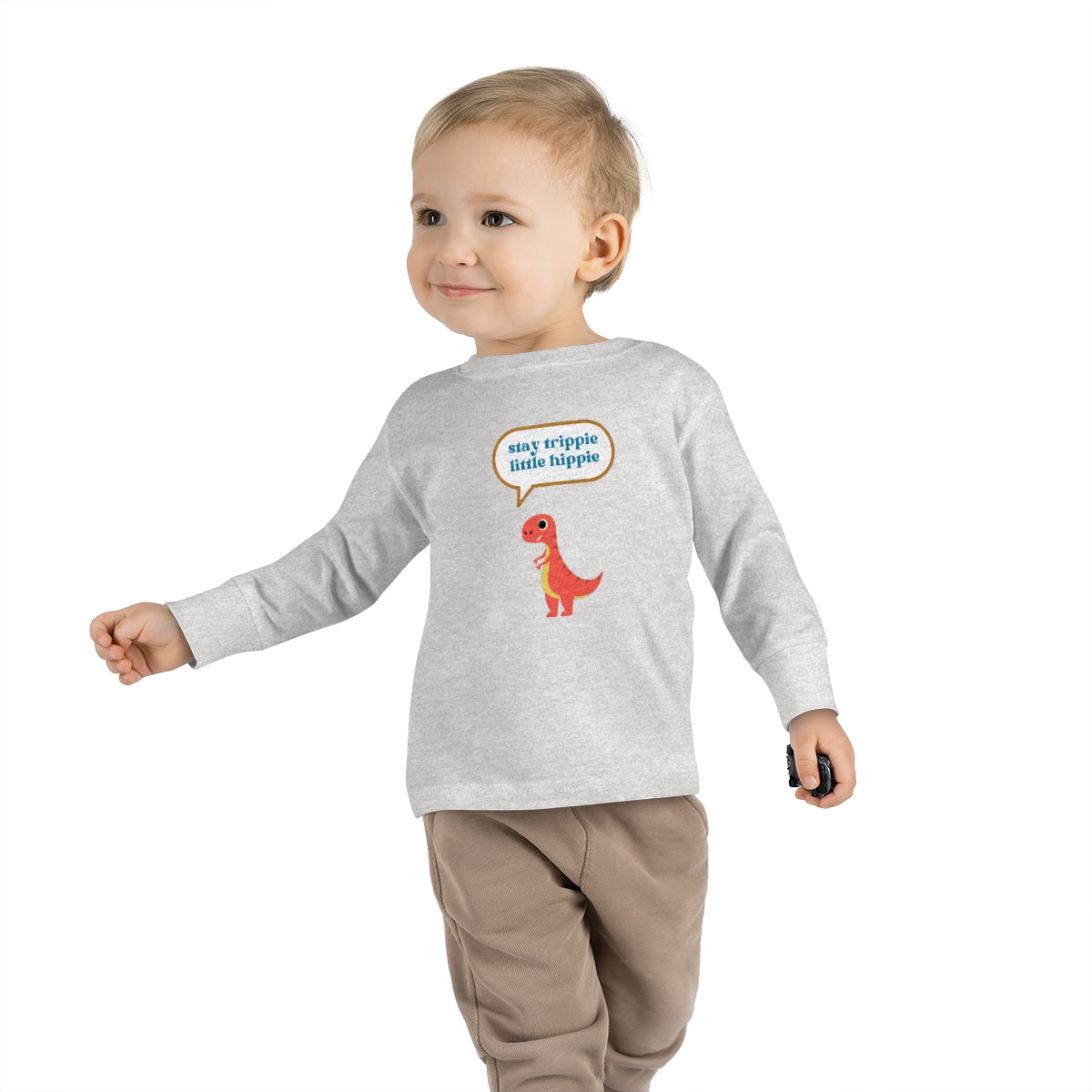 Stay Trippie Little Hippie Dinosaur Toddler Long Tee