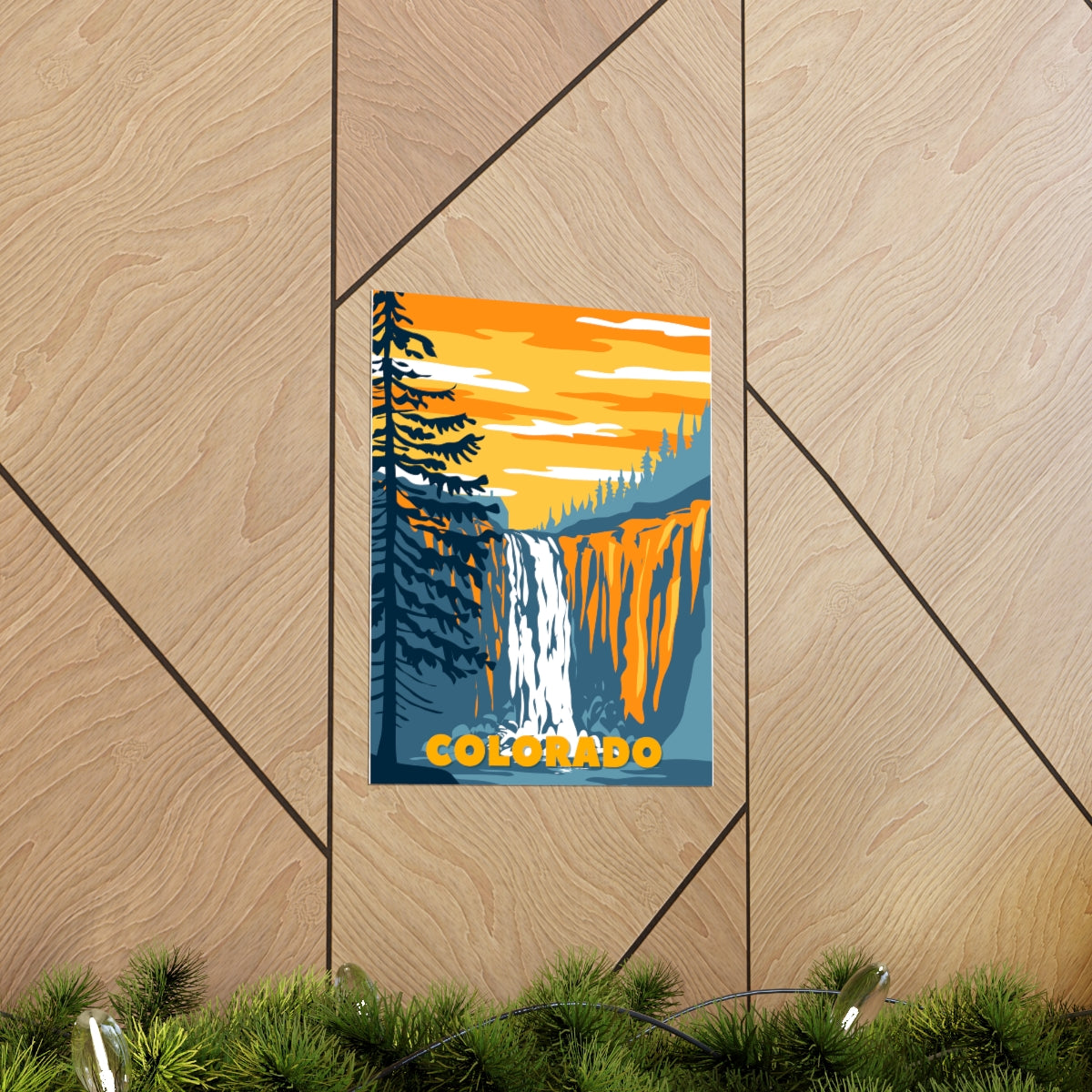 Colorado Poster - Vintage Colorado Poster - Waterfall