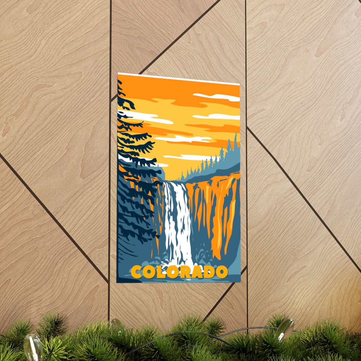 Colorado Poster - Vintage Colorado Poster - Waterfall