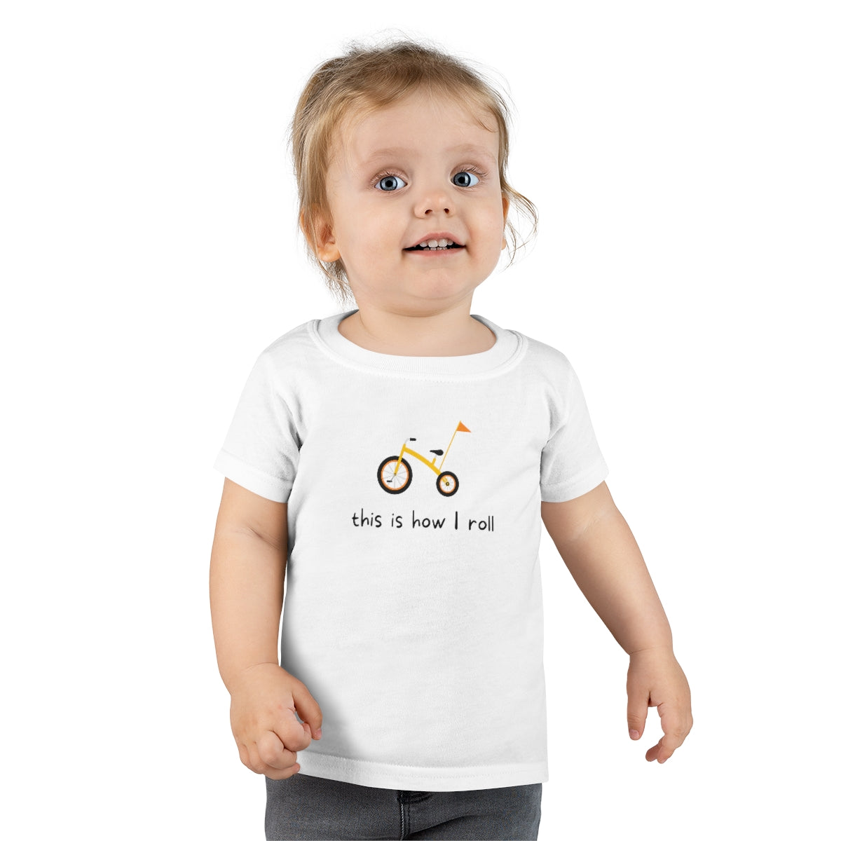 This Is How I Roll Bike Toddler T-shirt - Yellow Flag