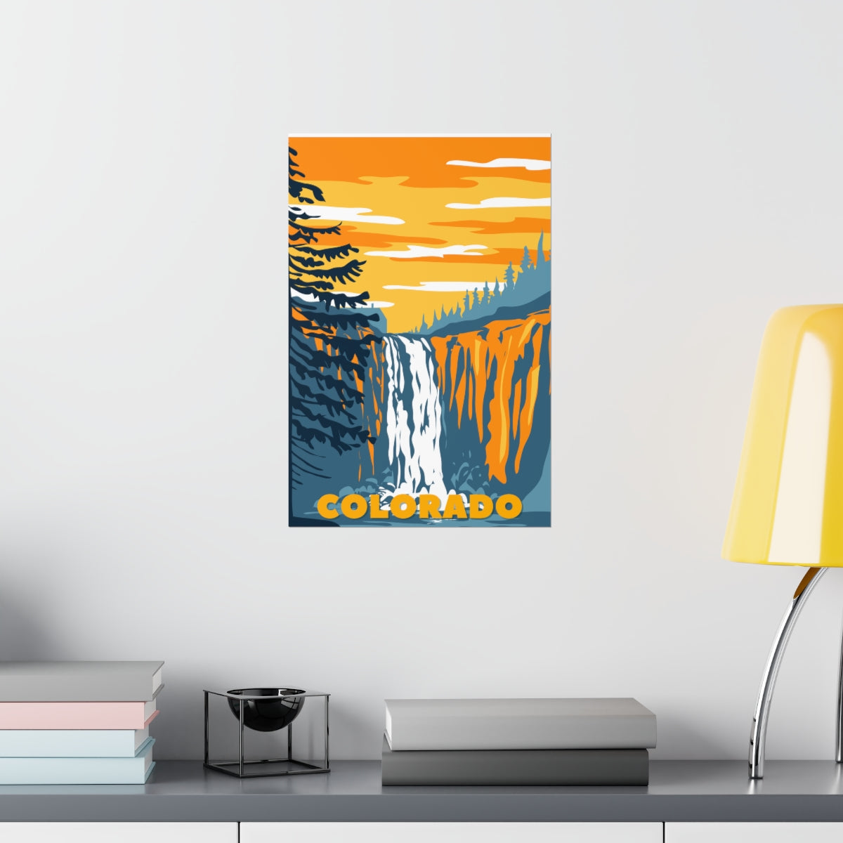 Colorado Poster - Vintage Colorado Poster - Waterfall