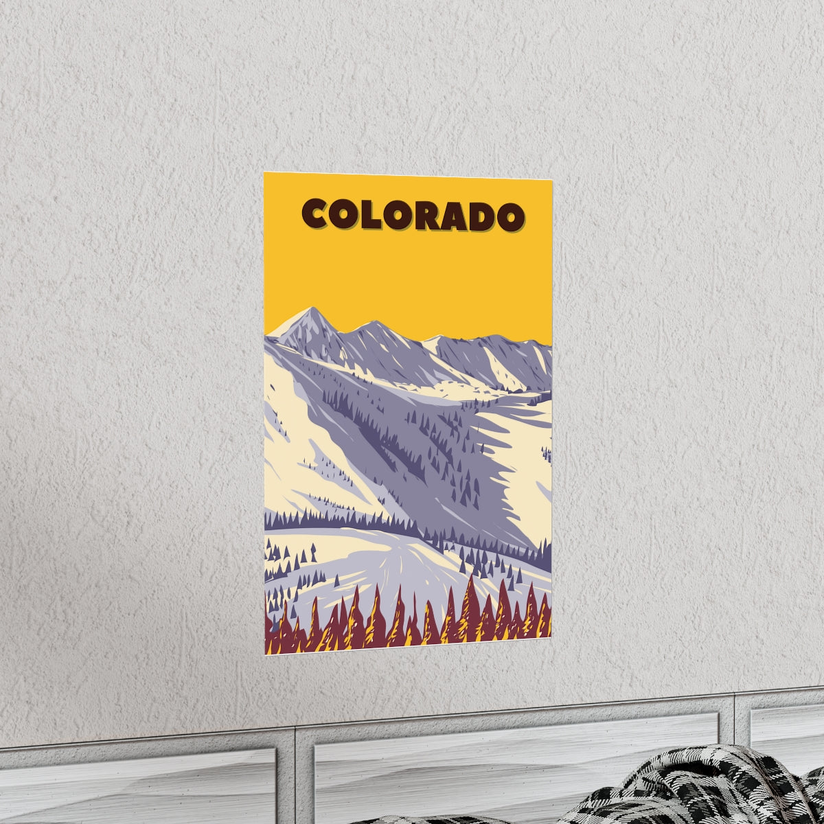 Colorado Poster - Vintage Colorado Print - Snowy Ski Mountain