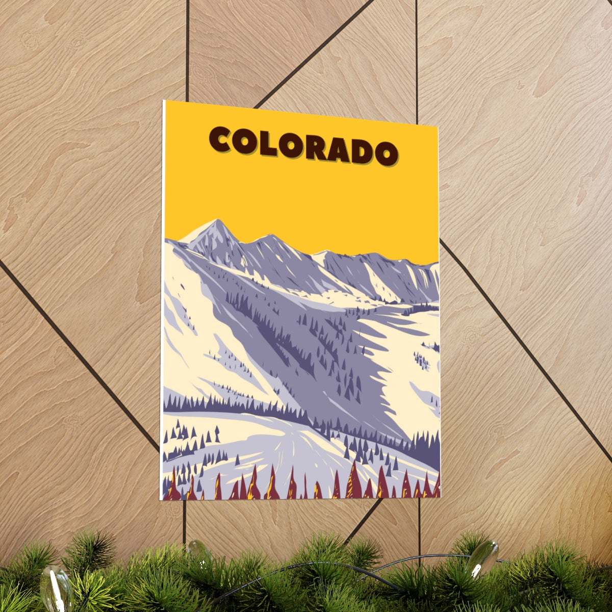 Colorado Poster - Vintage Colorado Print - Snowy Ski Mountain