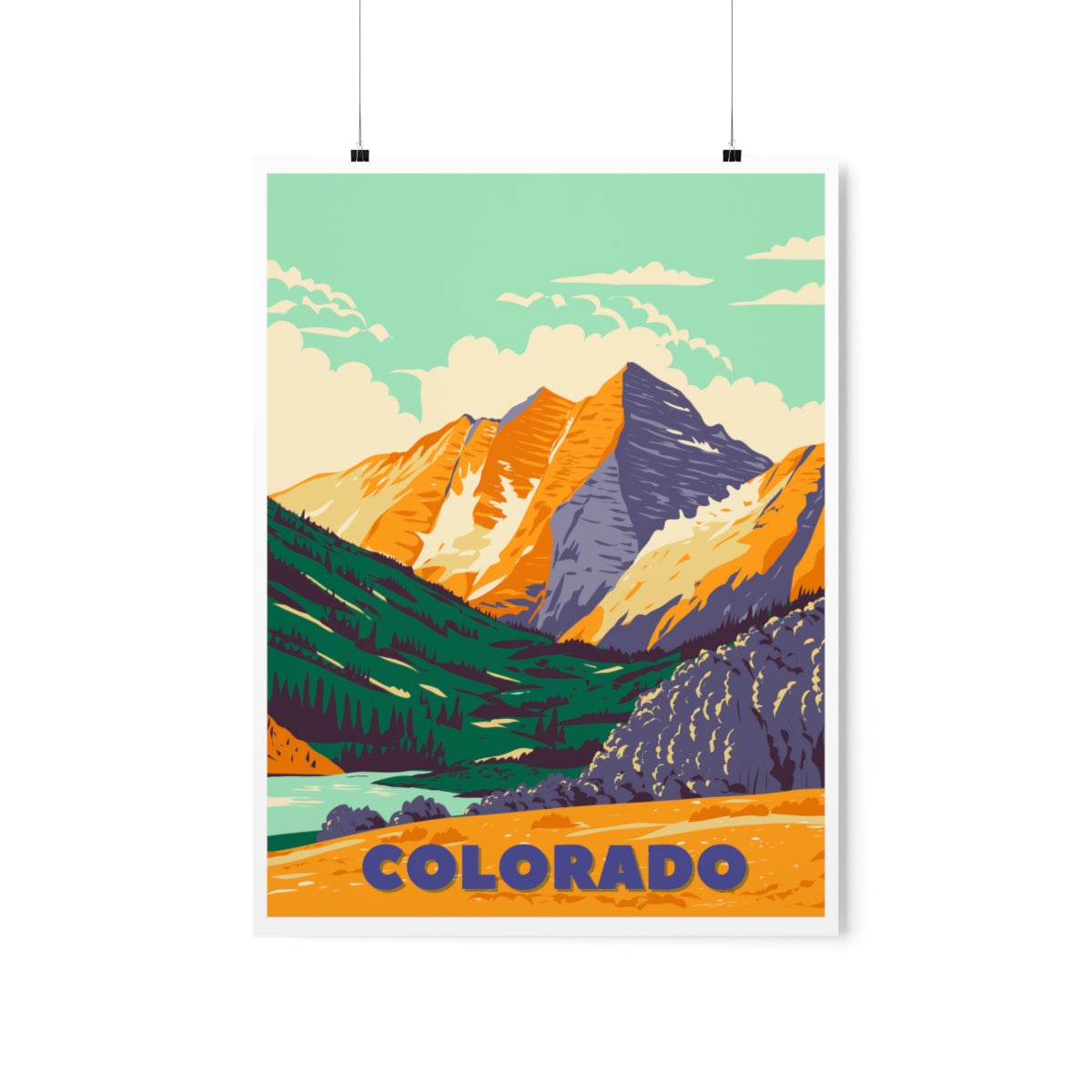 Colorado Poster - Vintage Colorado Print - Backcountry Mountain View