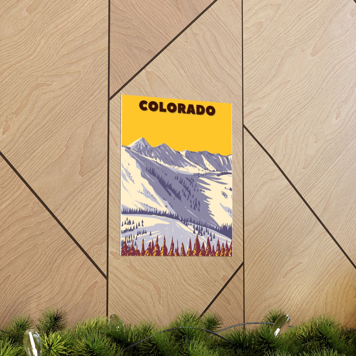 Colorado Poster - Vintage Colorado Print - Snowy Ski Mountain