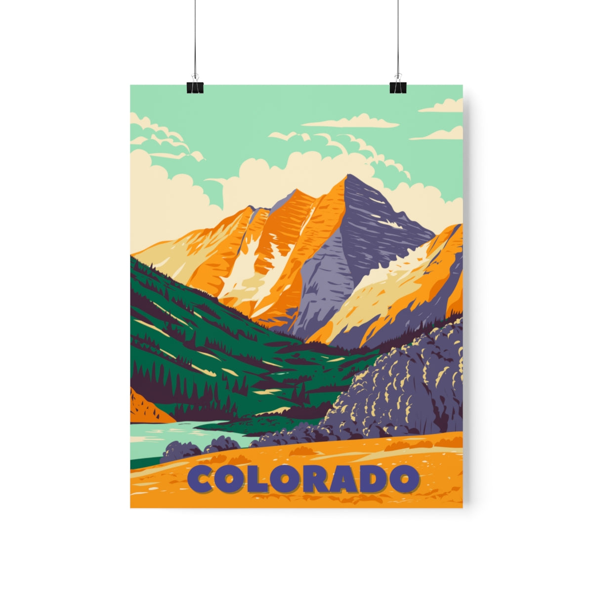 Colorado Poster - Vintage Colorado Print - Backcountry Mountain View