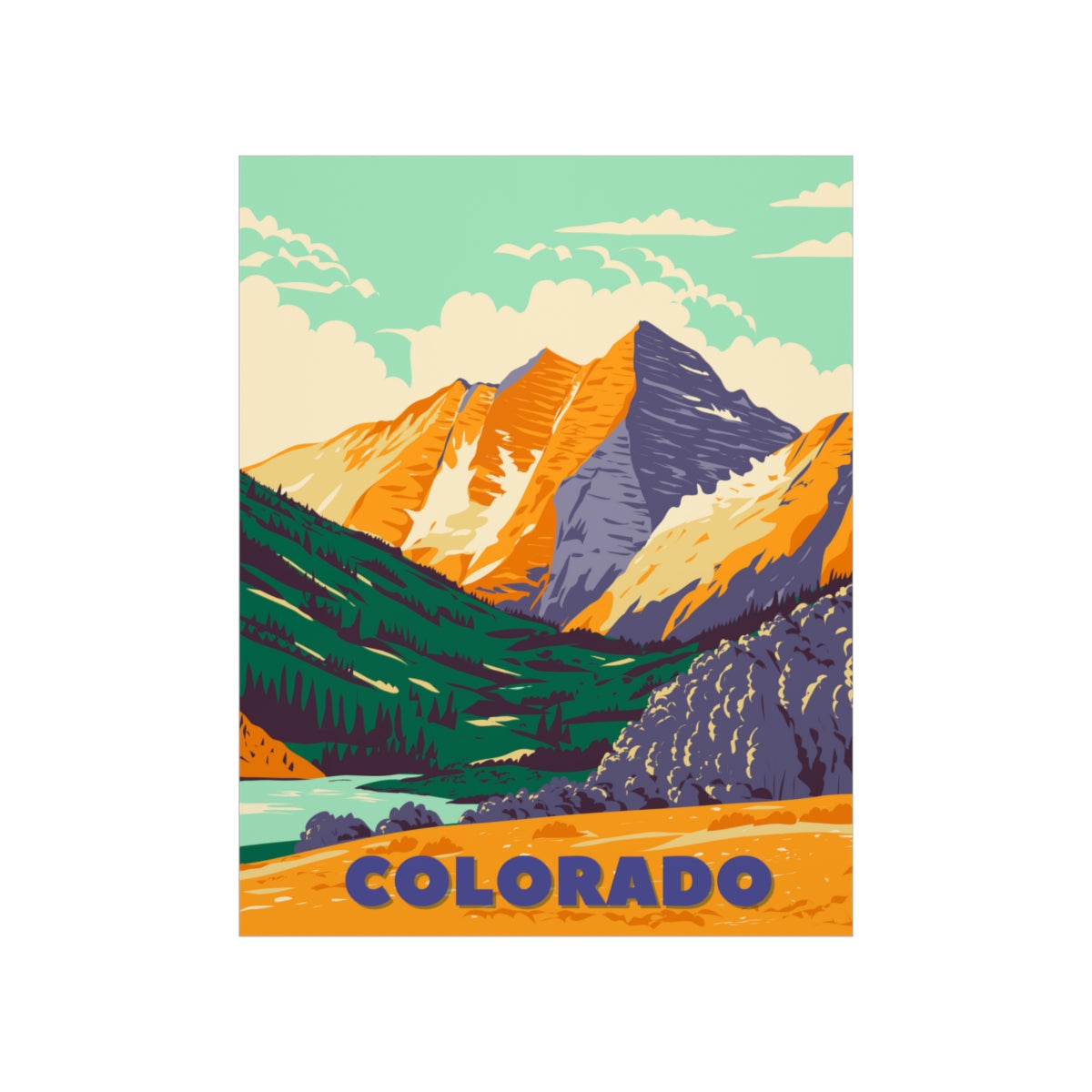 Colorado Poster - Vintage Colorado Print - Backcountry Mountain View